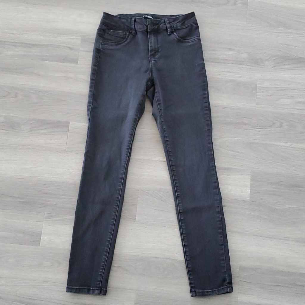 High-Waisted Off-Black Stretch Jeans